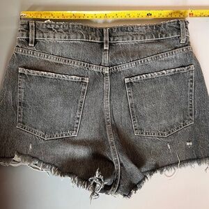 Zara Gray - Black Distressed Denim Cutoff Shorts Raw Hem Size M